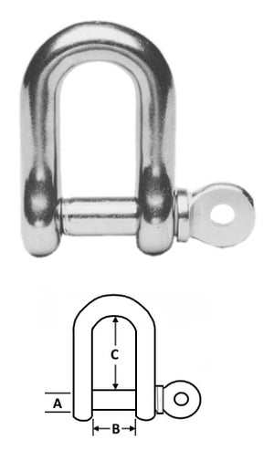 U.S. Rigging "D" Shackles - Stainless Steel