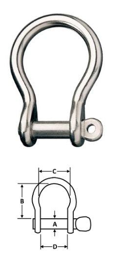 Ronstan Bow Shackle - Drilled Pin - Stainless Steel - 5/16"