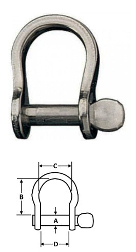 Ronstan Bow Shackle - Stainless Steel - 5/32"