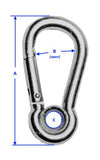 U.S. Rigging Carbine Hooks with Eyelet - Stainless Steel