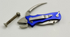 P300: Myerchin Multi-Function "Sailor's Tool" - Aluminum/Blue Handle - Locking 3/4 serrated blade